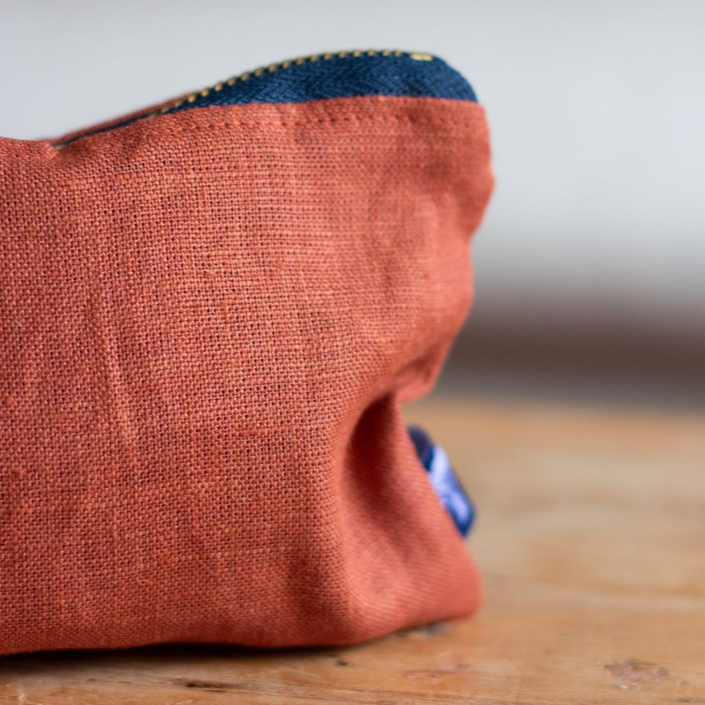 Rust Red Linen Pouch from Helen Round