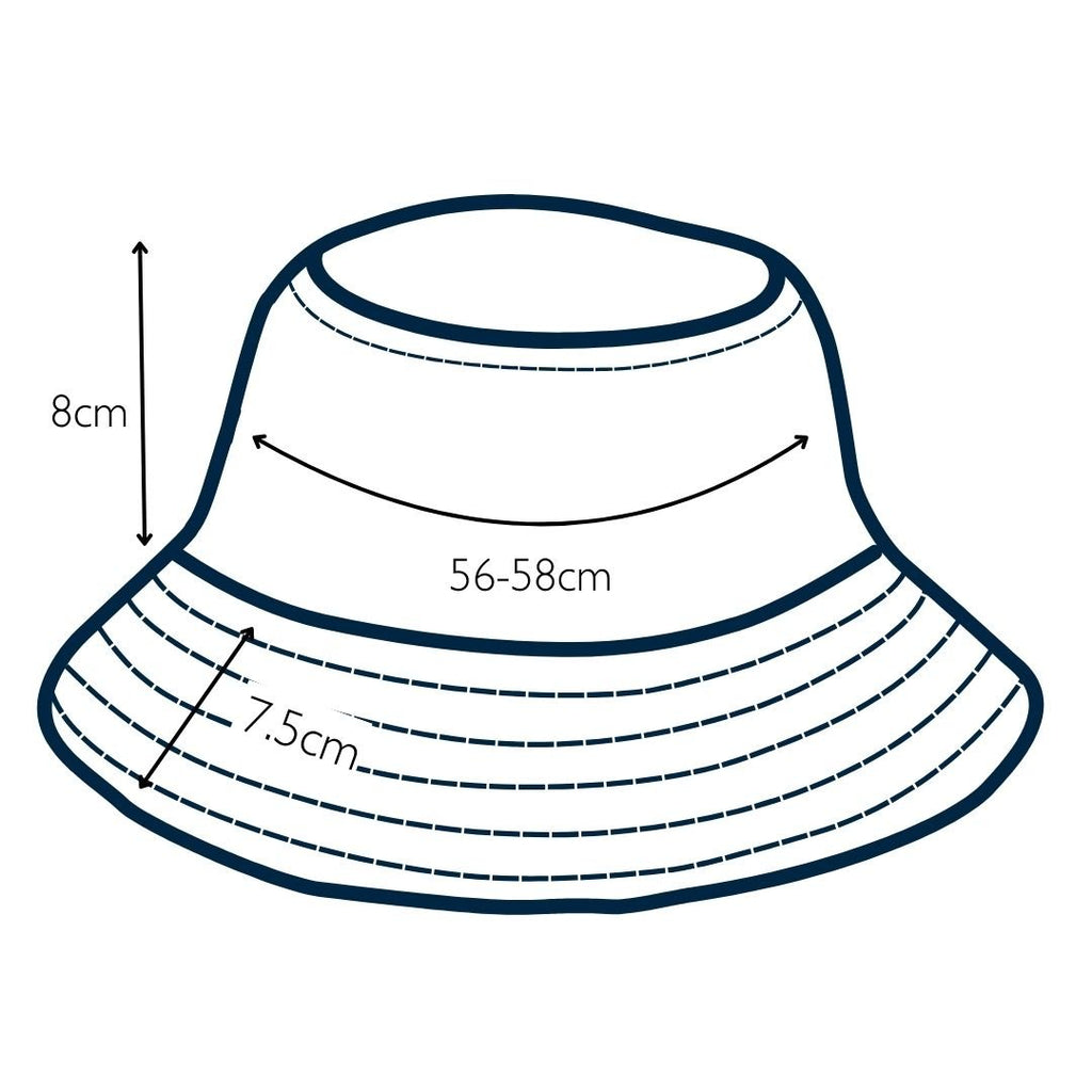 Dimensions of Linen Bucket Hat from Helen Round