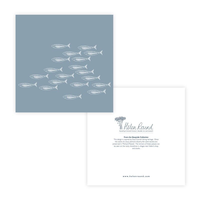 Fish Greetings Card Pilchards Story blank Inside