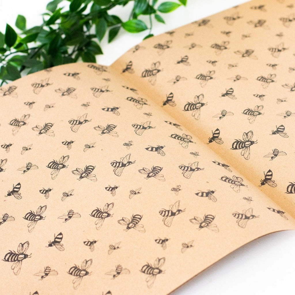 Bee Eco Wrapping Paper from the Honey Bee Collection by Helen Round