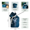 Infographic of Navy Blue Linen Bread Bag from the Bluebell Collection by Helen Round