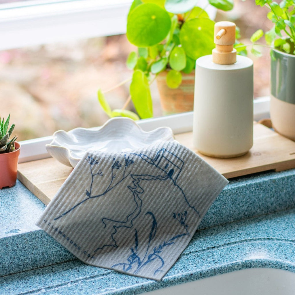 Biodegradable Eco Kitchen Sponge with Rame Head Design from the Rame Head Collection by Helen Round