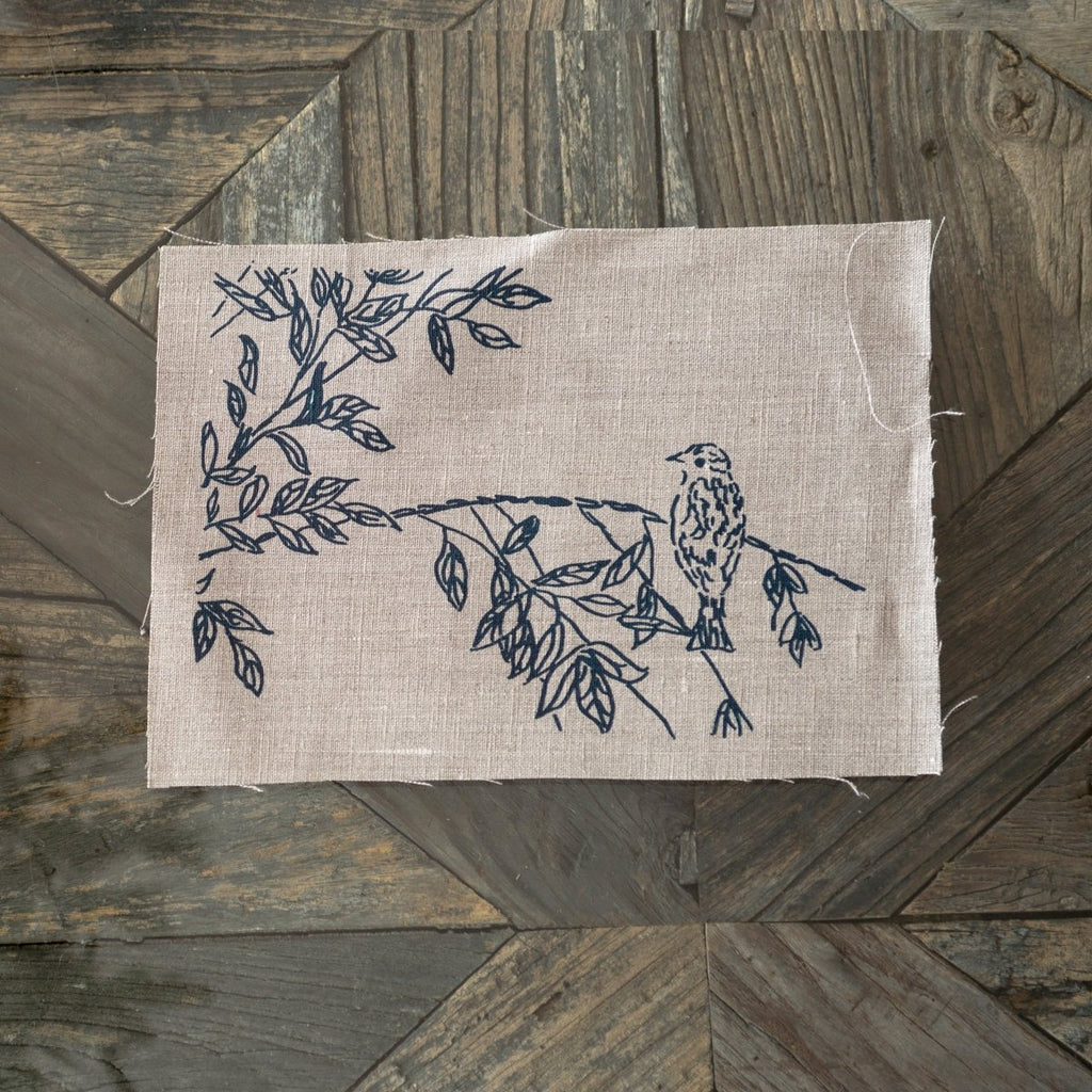 linen patchwork square birdsong collection