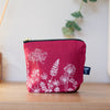 Raspberry Red Linen MakeUp Bag from the Garden Collection by Helen Round