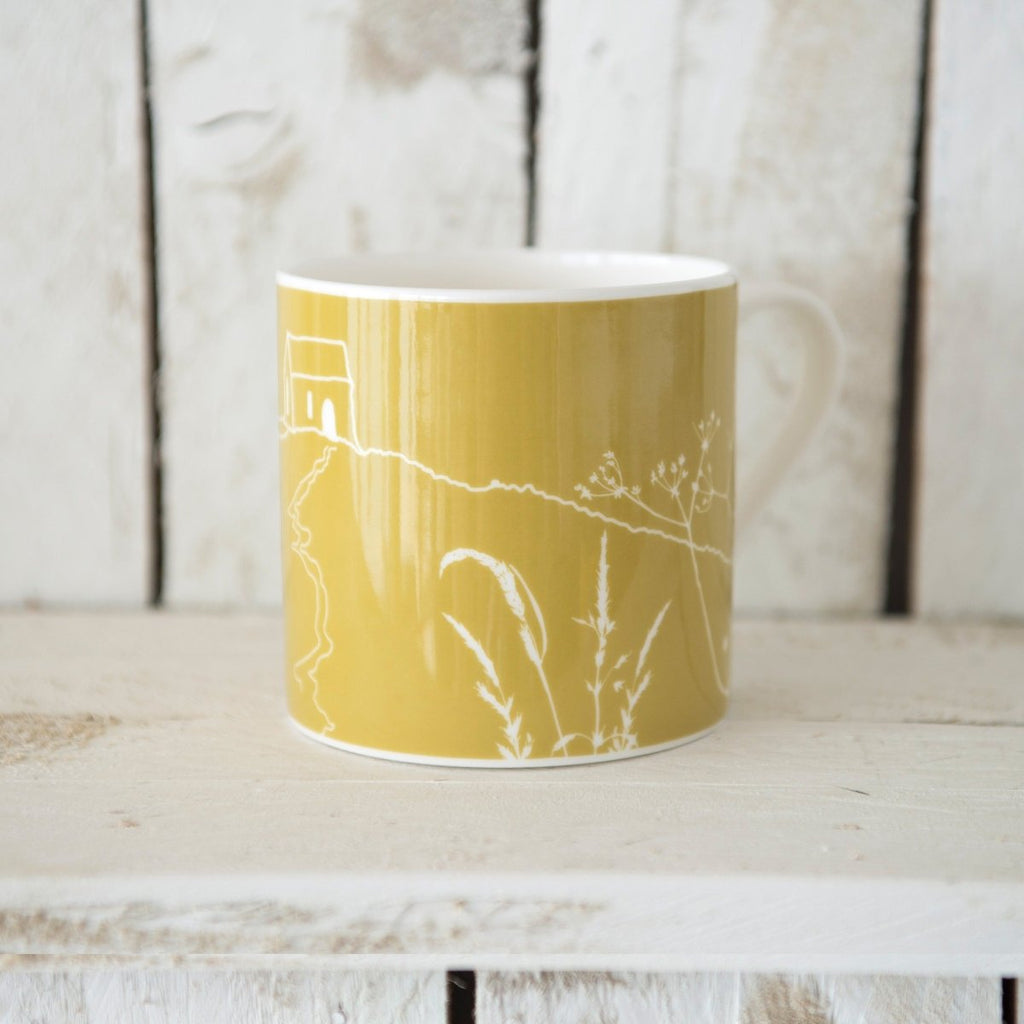 Rame Head Mug in Green Bone China, part of a collection by Helen Round