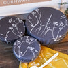 Reusable Bowl Covers in Slate Grey Linen with Hedgerow Design
