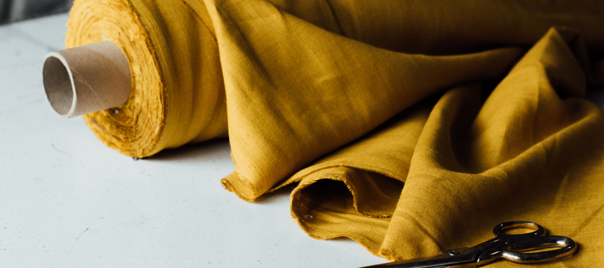 Mustard Linen Fabric from Helen Round