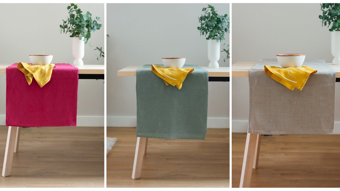 New Linen Tables Runners from the Naked Collection by Helen Round