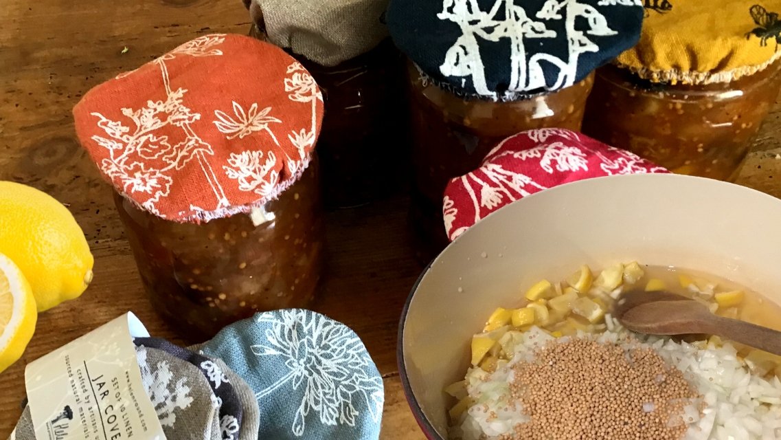 Colourful Small Linen Bowl Covers, Made From Off Cuts by Helen Round