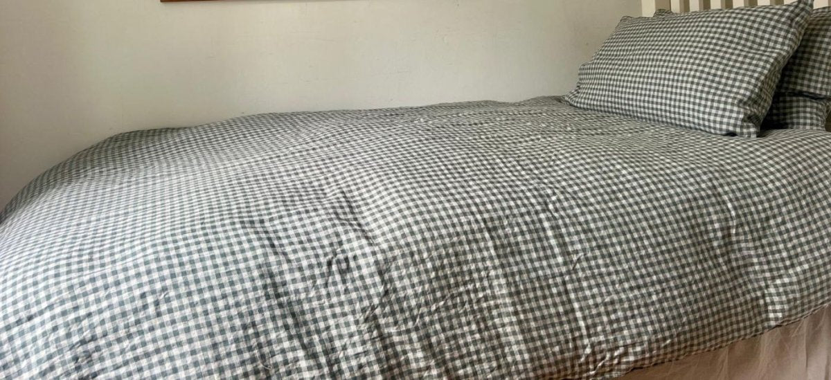 Sea Green Check Single Duvet Cover