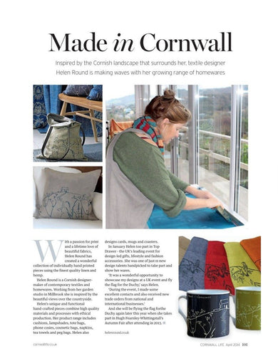 Cornwall Life April 2014 - Article featuring Helen Round