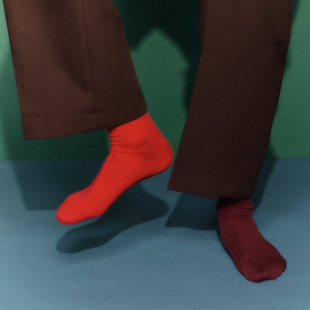 red merino socks