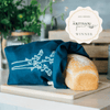 Best Gift Award Winning Linen Bread Bag in Navy Blue, Bluebell design from Helen Round