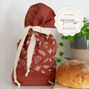 Best Gift Award Winning Leaf Design Rust Linen Bread Bag from Helen Round