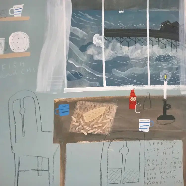 Fish 'N' Chips Greetings Card from Janine Burrows