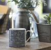Grey Bone China Mug with white shoal of fish from the Quayside Collection by Helen Round