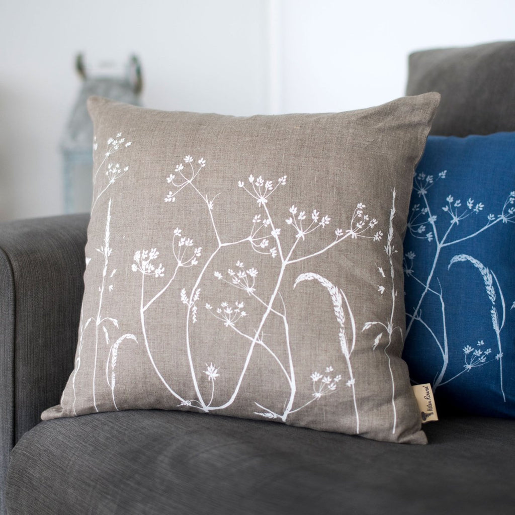 natural linen hedgerow cushion