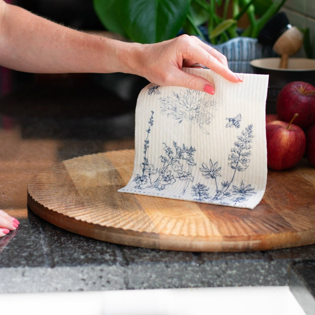 Floral Eco Sponge Kitchen Cloth - Pack of Two - Helen Round