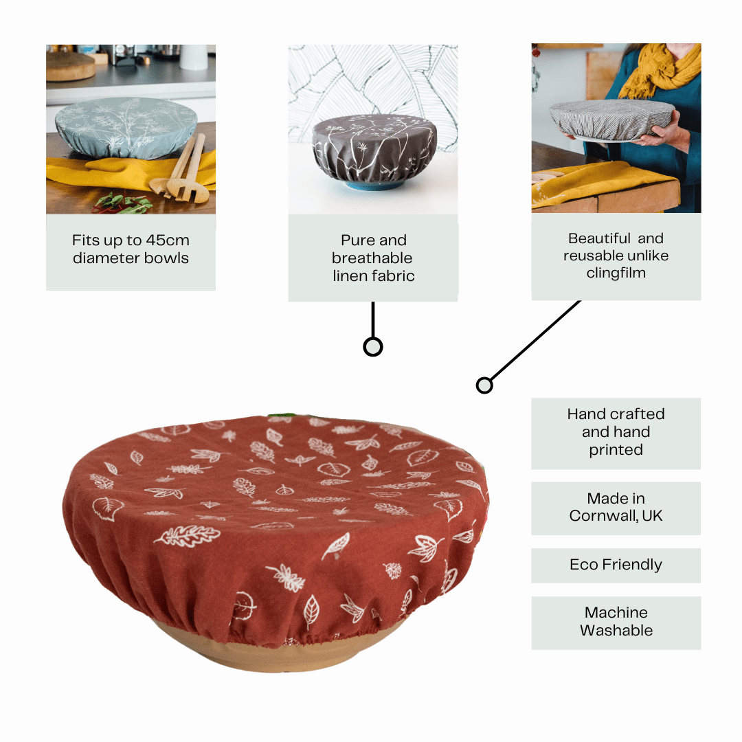 Infographic for large linen bowl cover from Helen Round
