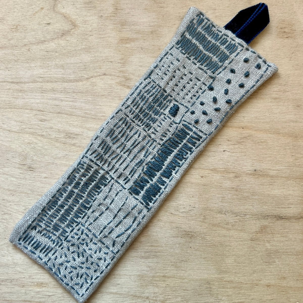 Slow Stitched Linen Book Mark Pattern