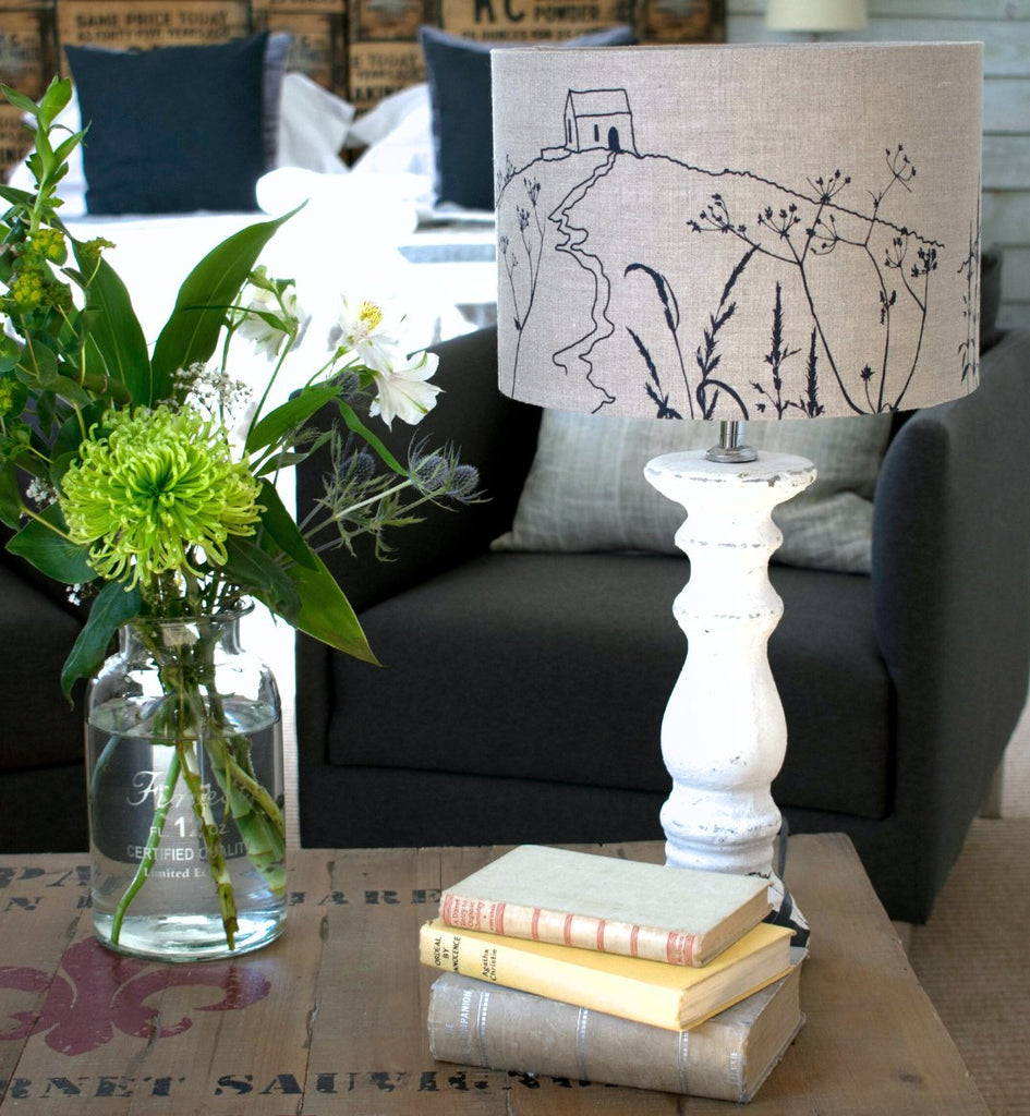 rame head lampshade natural linen 30cm