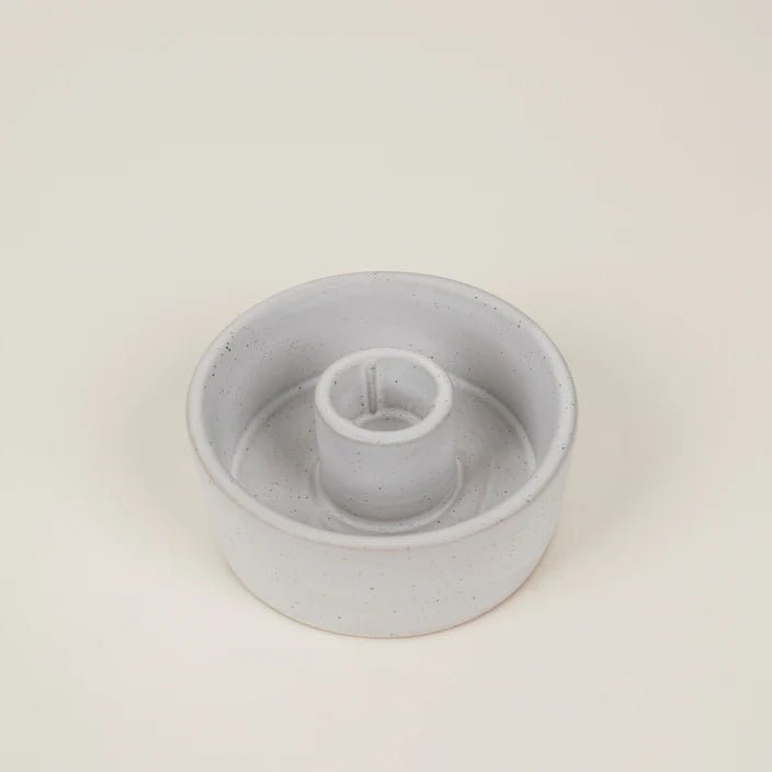 White Speckle Candle Holder - Helen Round - St Eval