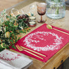 christmas placemats raspberry red linen holly ivy