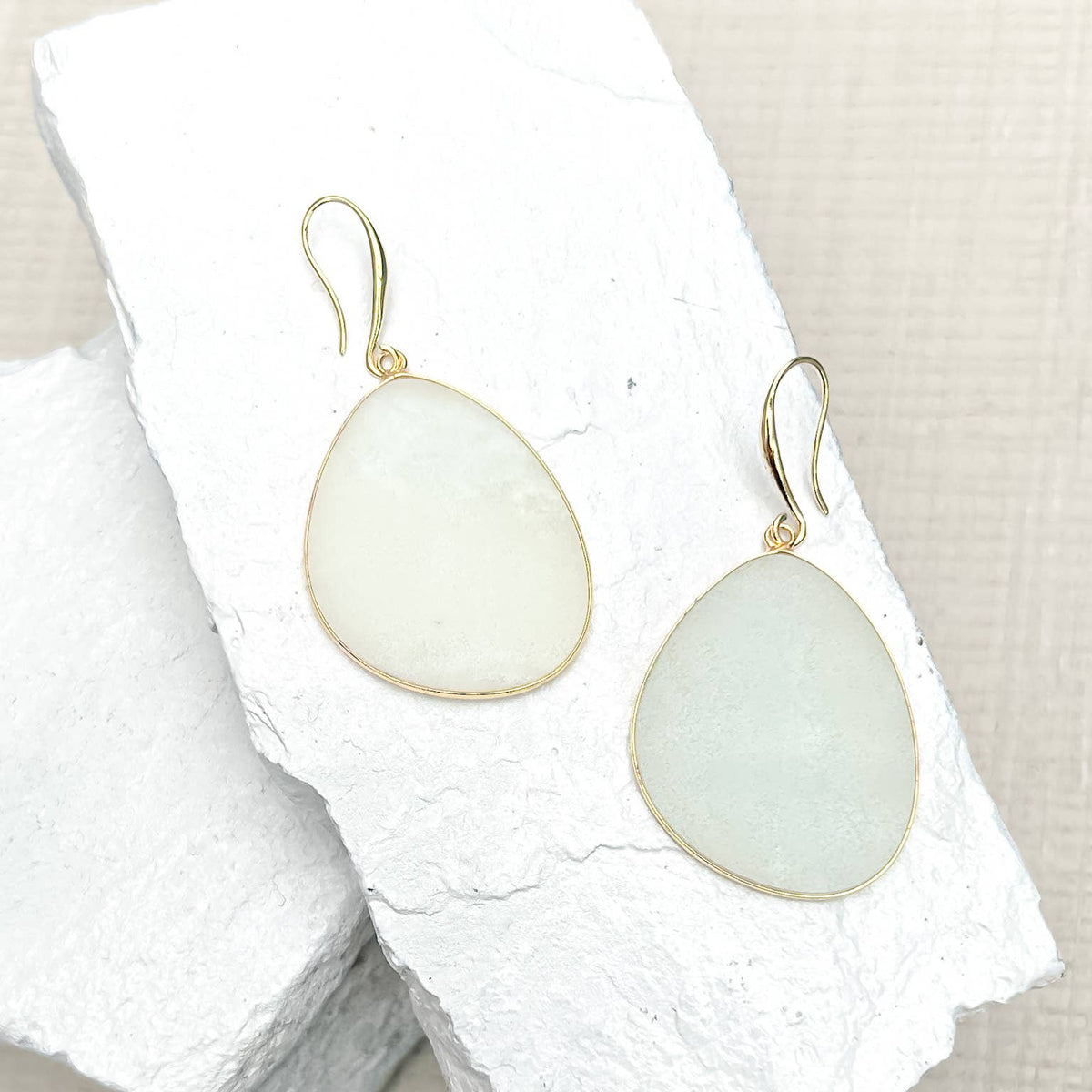 Pair of Amazonite Disc earrings sold by Helen Round
