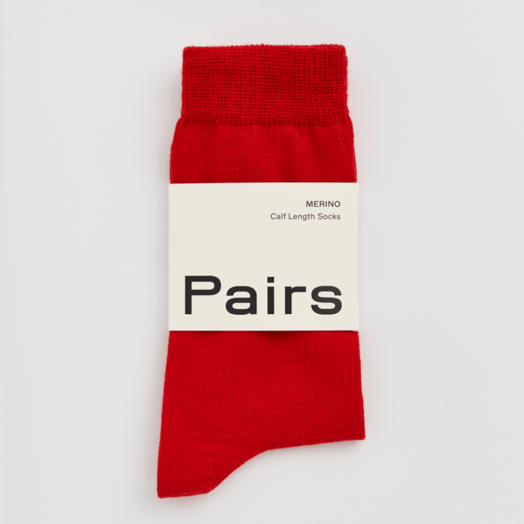 pairs postbox red merino socks