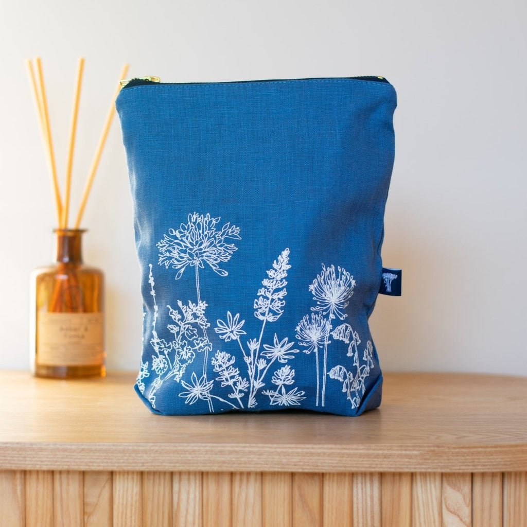 Indigo Toiletry Bag from the Garden Collection by Helen Round