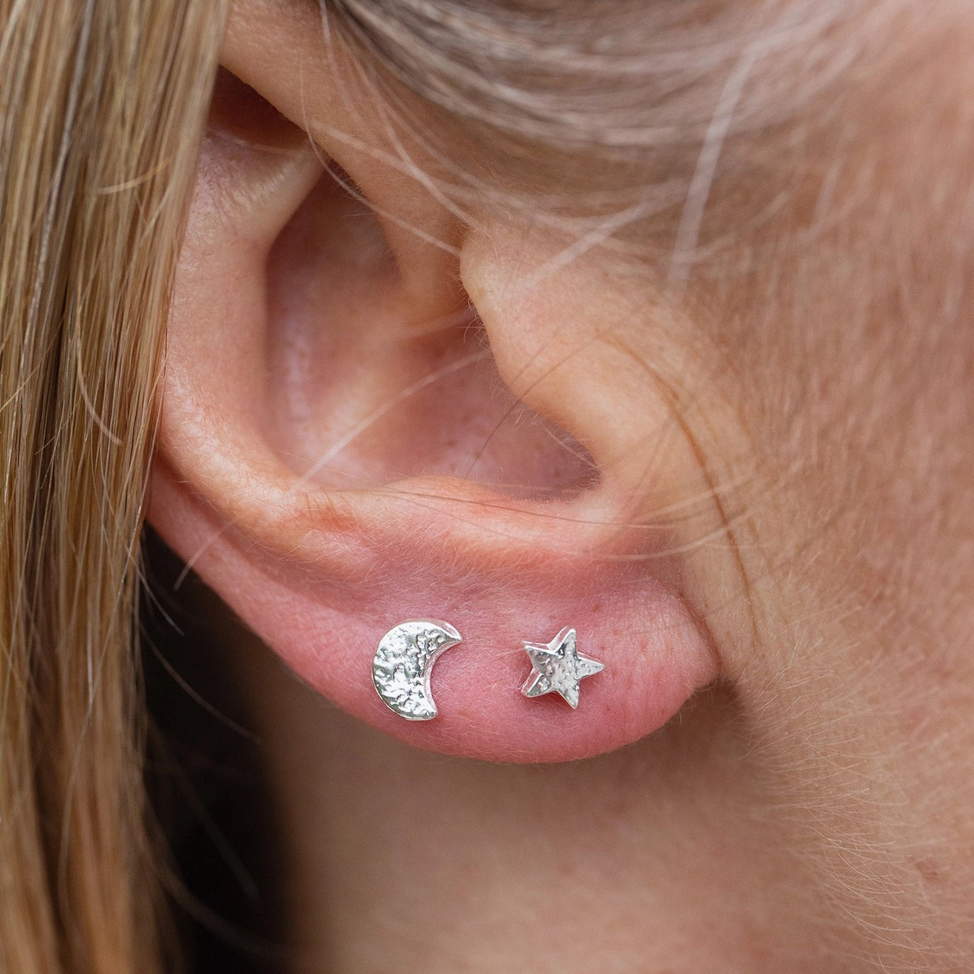 mini star and moon studs