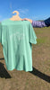 Sage Green Rame Head Organic Cotton T Shirt Blowing in the Wind