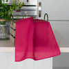 Pre-washed Raspberry Red Linen Tea Towel, without printing, sold in set of four from Helen Round