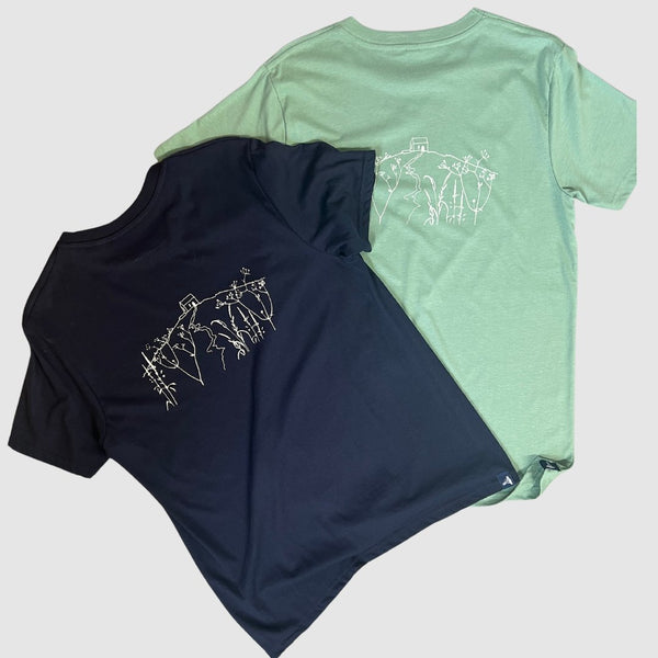 Rame Head T-Shirt - Helen Round - Hand Printed - Rame Head