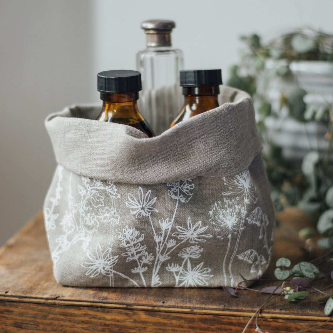 Fabric Storage Pot garden flower design