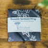 Reusable Sandwich Wrap - Helen Round - Waterproof Reusable Sandwich Wrap bundle picnics - Slate Grey - Seconds & End Of Lines