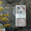 natural linen bee tea towel with bee design