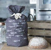 eco Linen Bread Bag in grey with fish