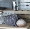 Eco Linen Bread Bag in slate grey with fish