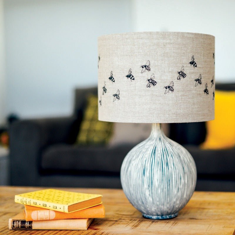 bee lampshade design natural linen lampshade 30cm