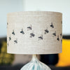 natural linen bee lampshade with bees 30cm