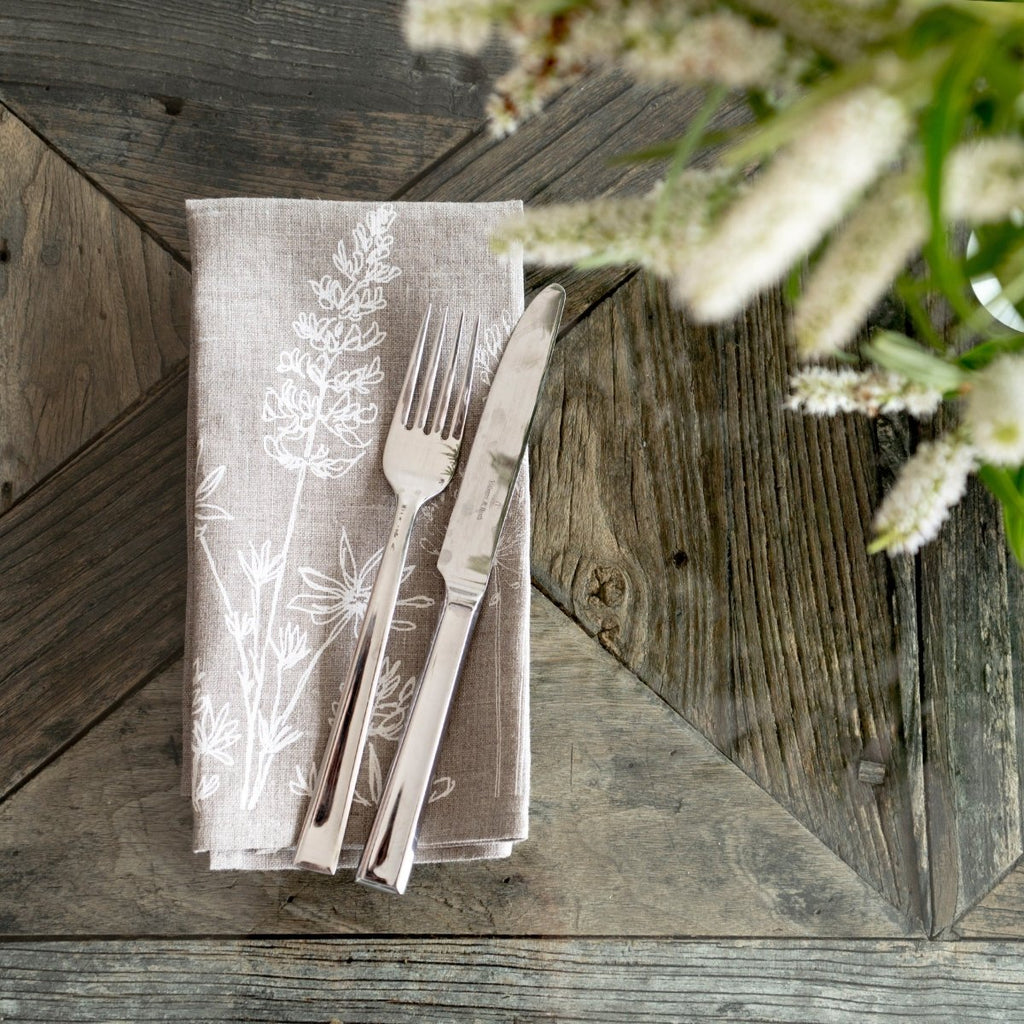 Linen napkins from the helen round garden collection