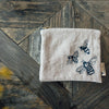 useful pouch in natural linen with bees