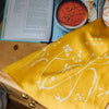 Mustard Linen Tea Towel from the Hedgerow Collection by Helen Round