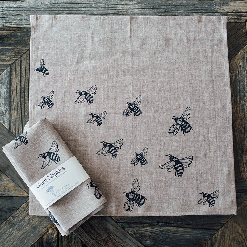 linen bee napkins bee design