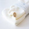 wooden button on bamboo hair wrap towel