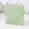 Rame Head Greetings Card in Sage Green Blank Inside