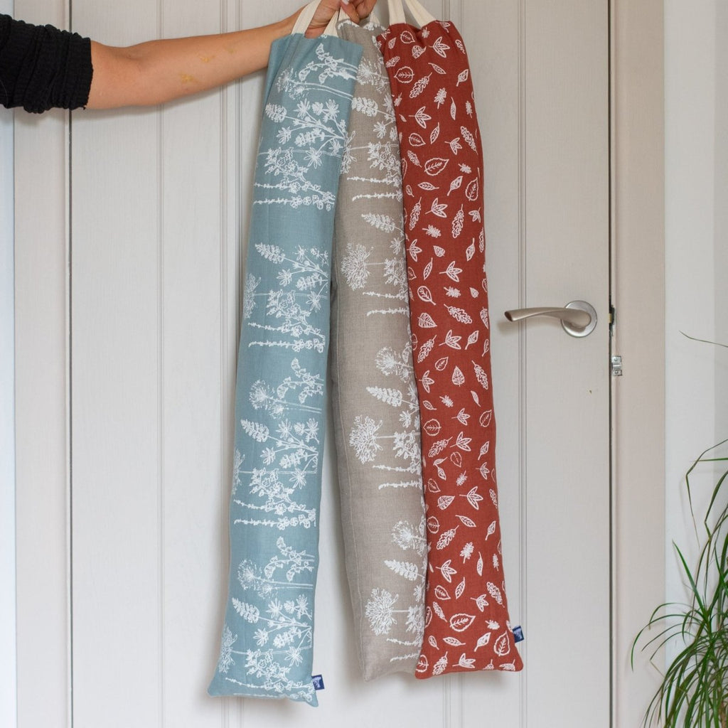 Trio of Linen Draught Excluders with washable outers from Helen Round