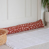 Rust Linen Draught Excluder with Leaf Design from the Leaf Collection by Helen Round