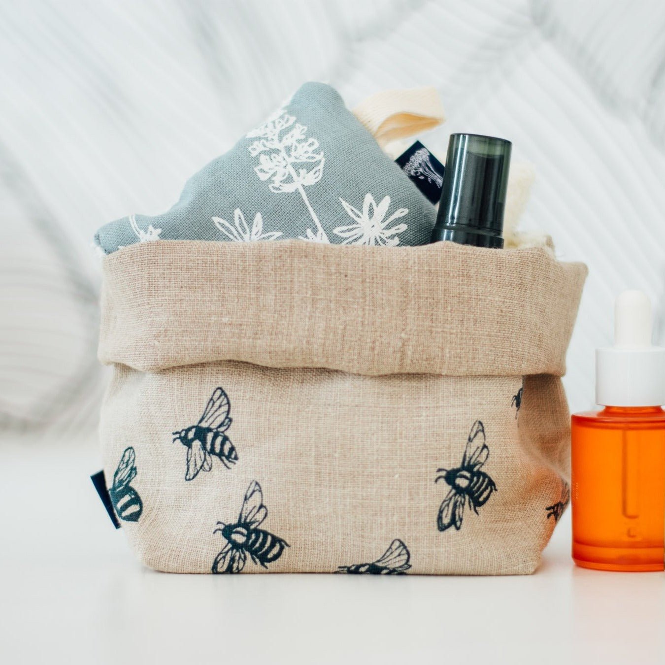 Bee Fabric Storage Pot from The Honey Bee Collection by Helen Round